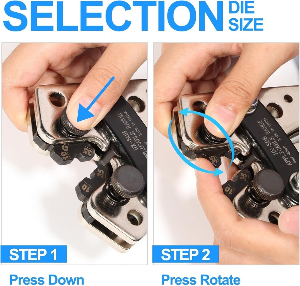 Durable Battery Cable Crimper with Interchangeable Dies – Ideal for All Projects