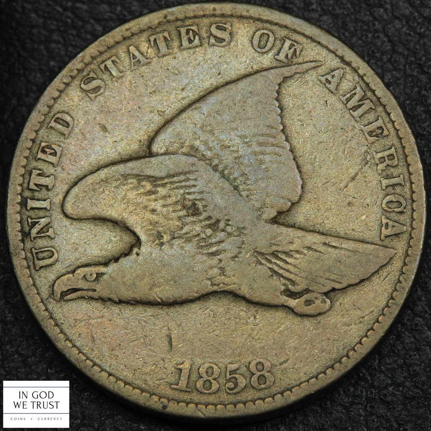 1858 Small Letters Flying Eagle Cent 1C