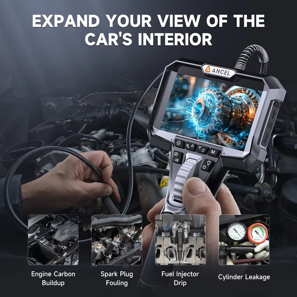 ANCEL AN301 Articulating Endoscope Camera Borescope Support Continuous Recording