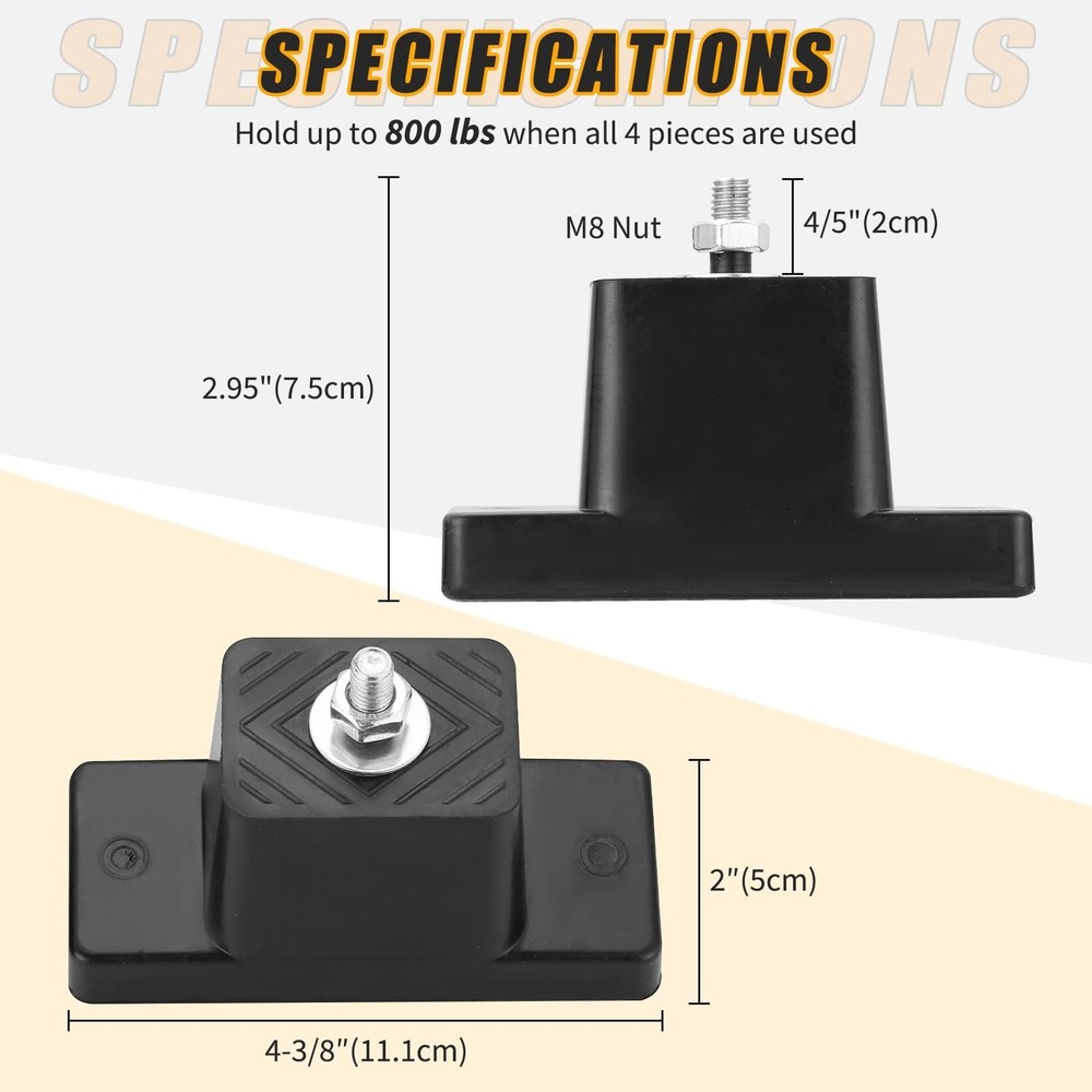 4Pack Rubber Vibration Isolator Mounting Bracket, Air Conditioner Mounting Br...