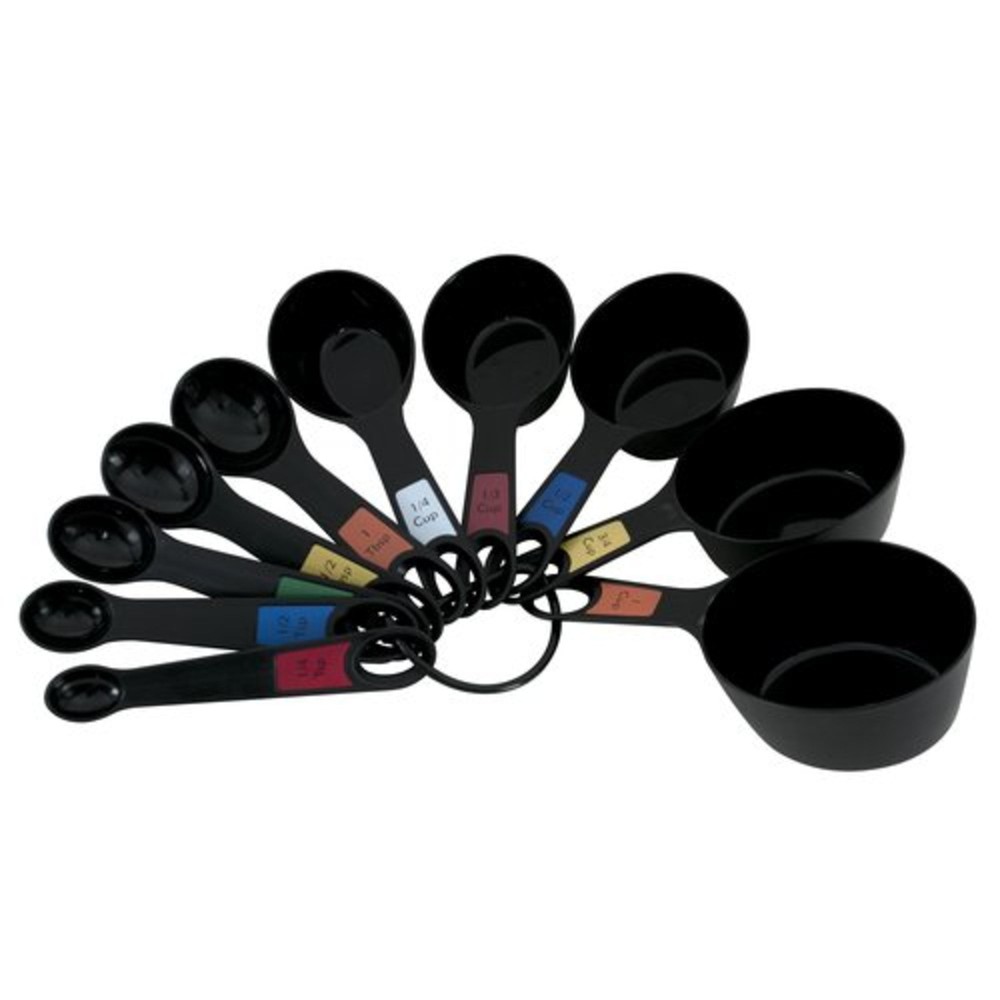 Professional 10 Piece Plastic Nesting Measuring Cup and Spoon Set