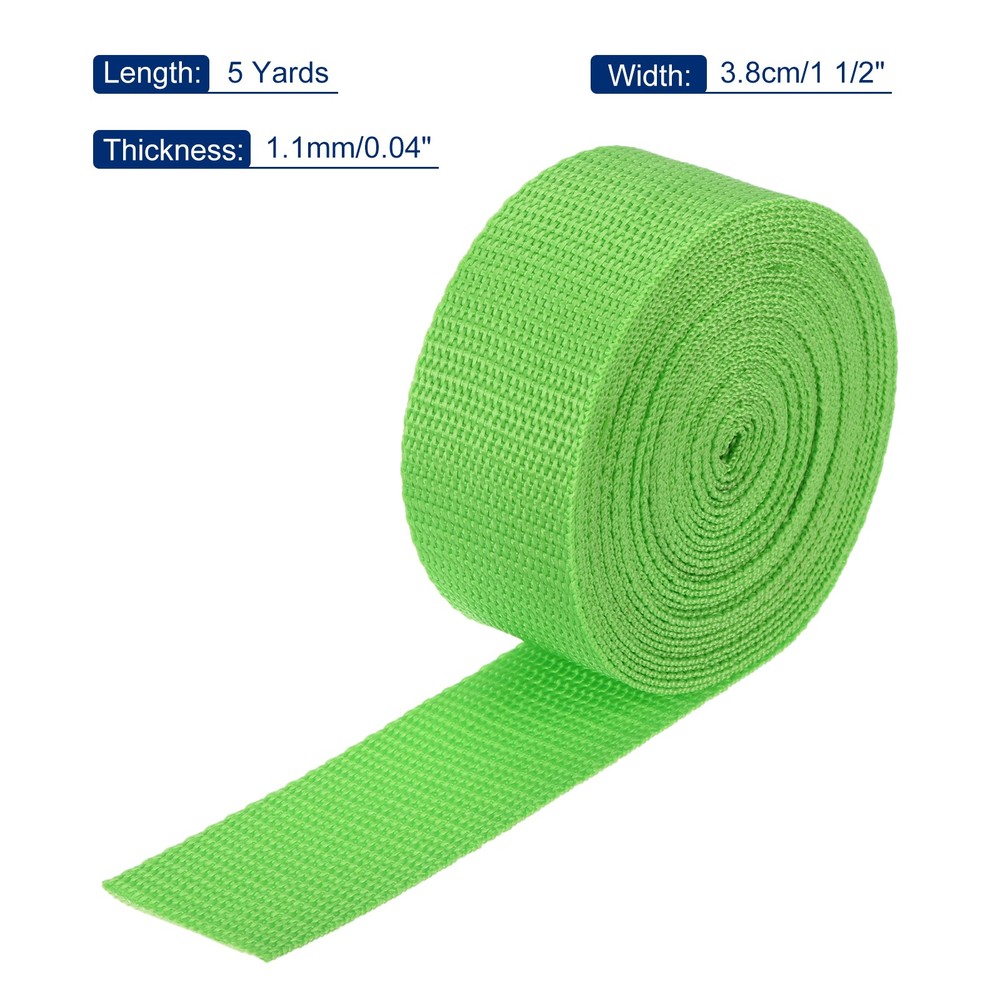 Lightweight Polypropylene Webbing Strap 3.8cm 5 Yard Light Green