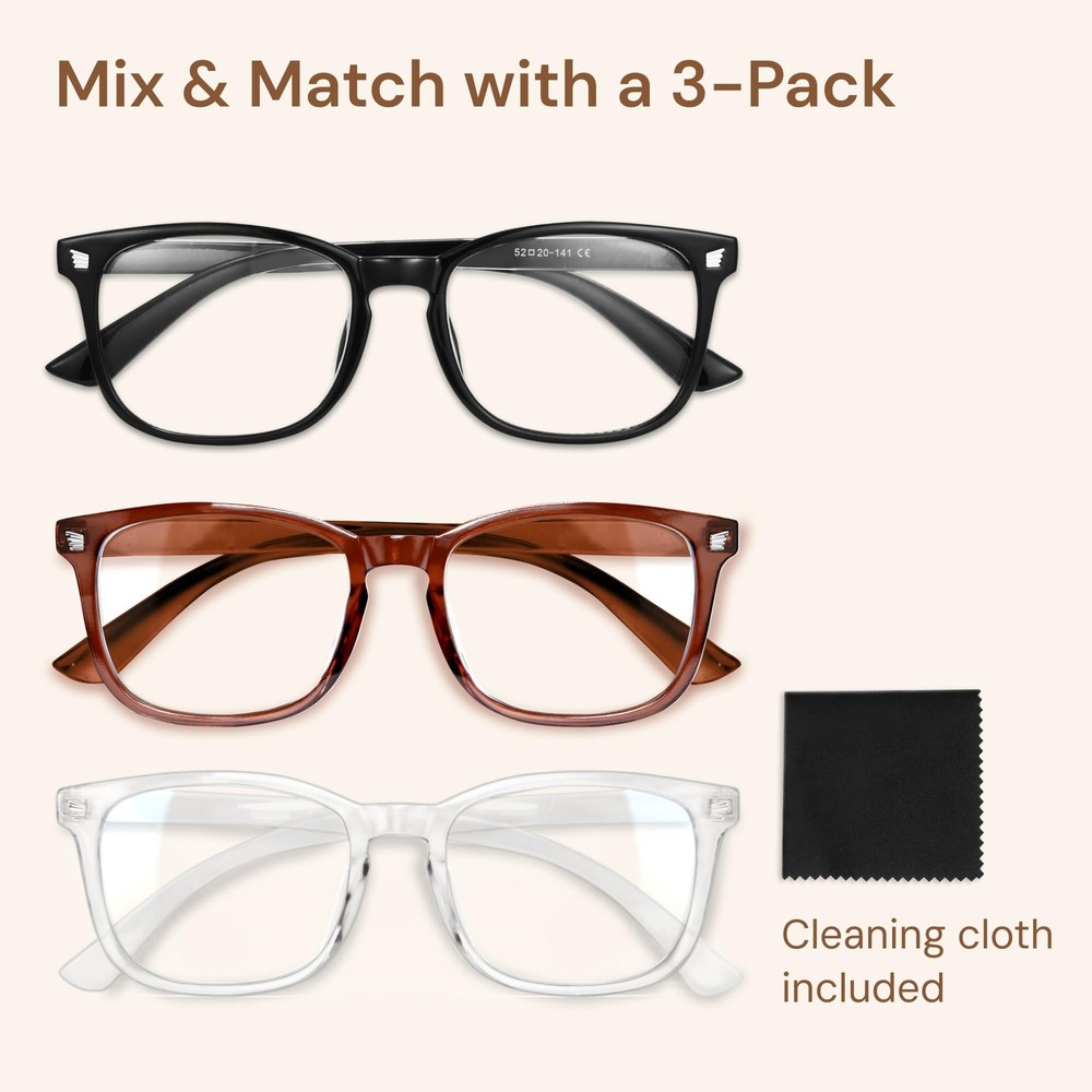 Gaoye Women's Stylish Blue Light Blocking Computer Glasses - 3 Pack