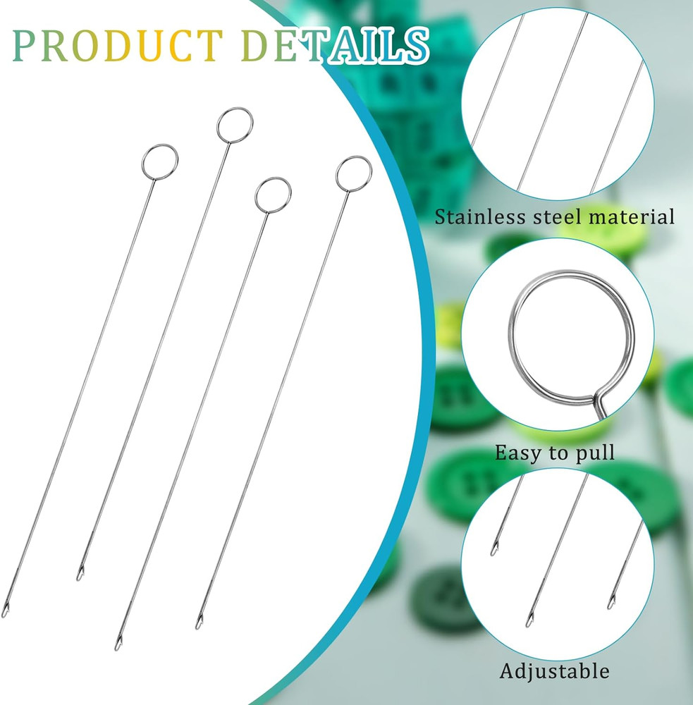 Loop Turner Sewing Tool, 4 Pieces Sewing Loop Turner Hook, Needle Hook,