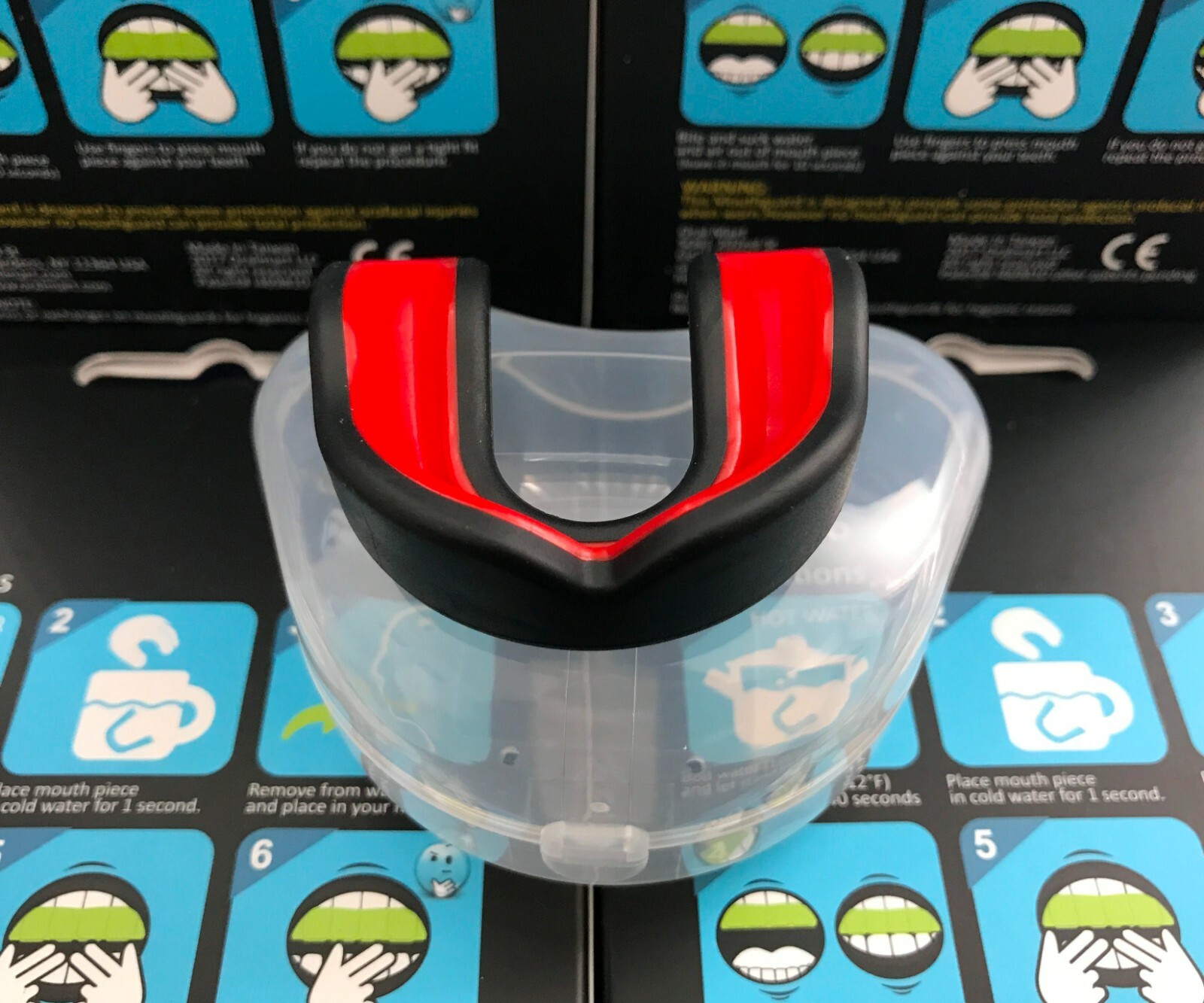 Oral Mart Boxing Martial Arts MMA Flag Football Mouth Guard (Black/Red)