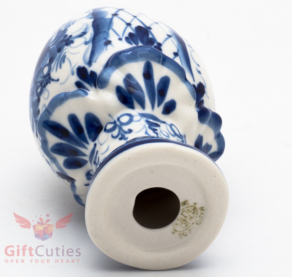Gzhel Porcelain Easter Egg Hand-painted