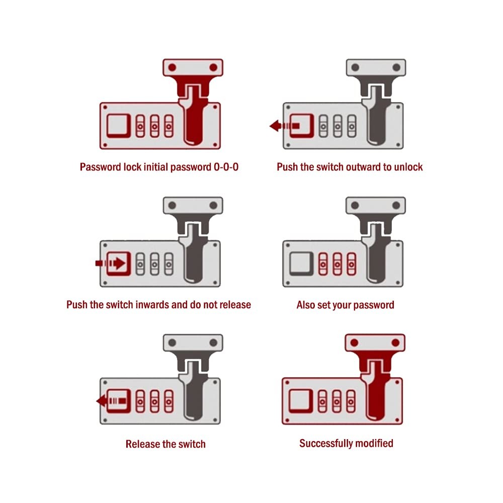 2PCS 3-Digit Combination Lock Tool Box Luggage Briefcase Replacement Silver