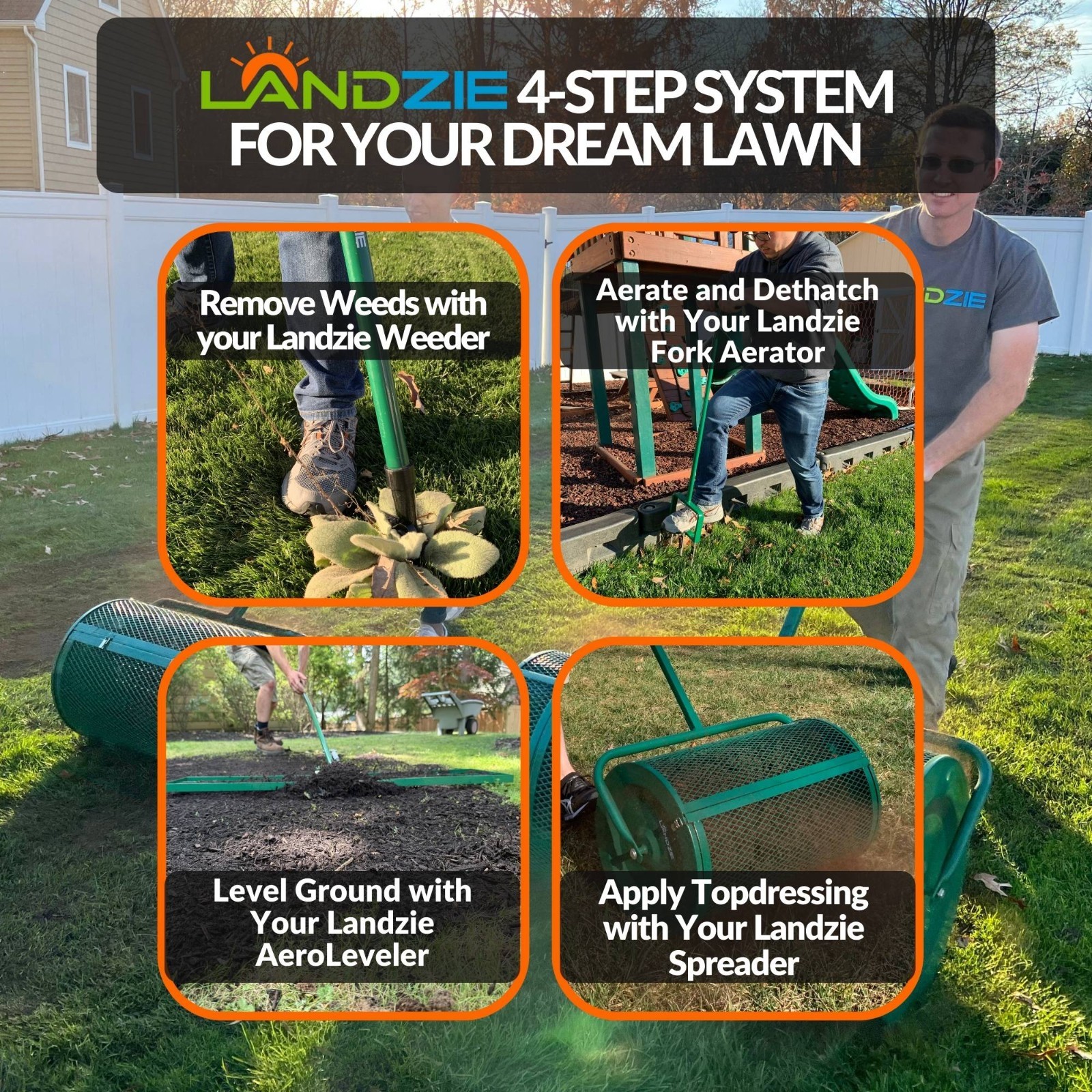 Landzie AeroLeveler - (Pneumatic 48" Leveling rake)