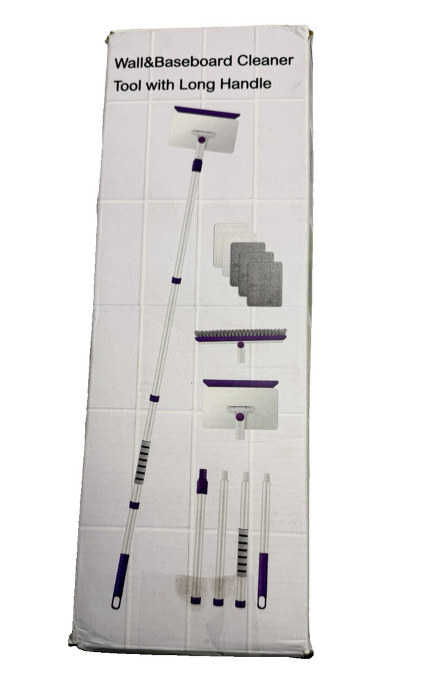 Wall Baseboard Cleaner Tool with Handle Extendable Long Handle Baseboard Cleaner
