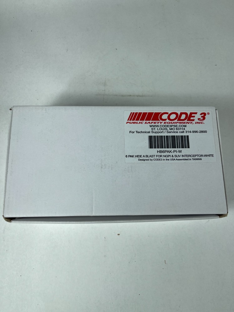 Code 3 HB6PAK-PI-W Hide-A-Blast 6-LED Lighthead White NGPI SUV Interceptor