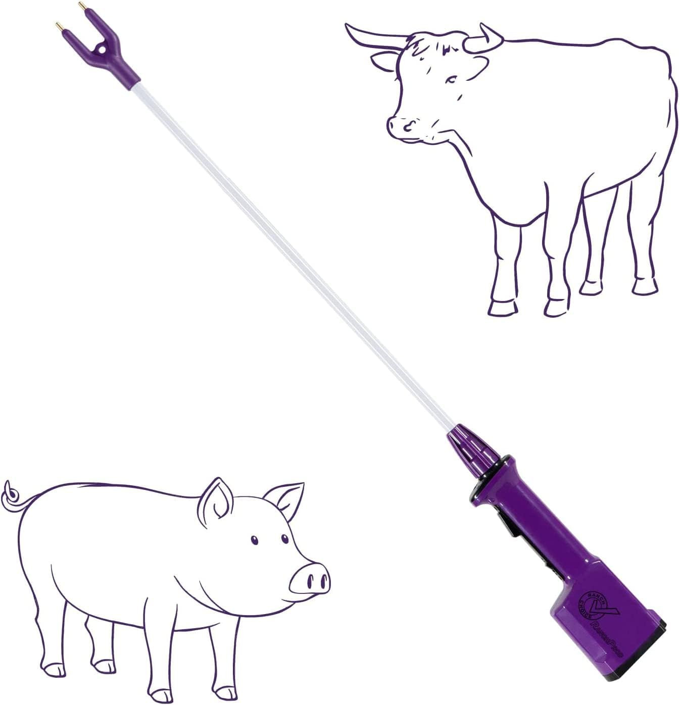 Purple Rechargeable Livestock Prod Waterproof Cattle Prod Hot Shot Felixible