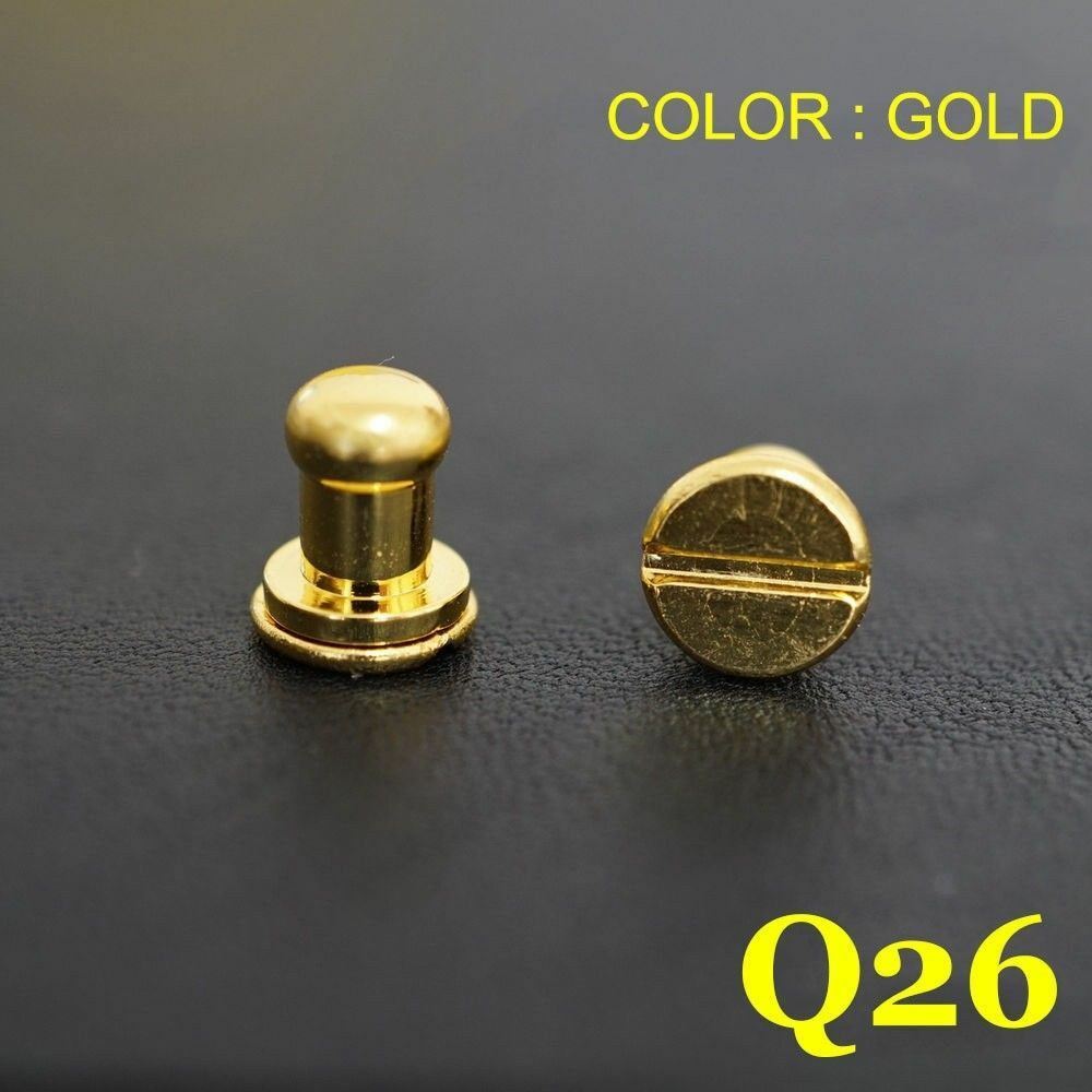 10pcs 5mm Stud Screw Round Head Solid Brass Nail Rivet Button Leathercraft diy