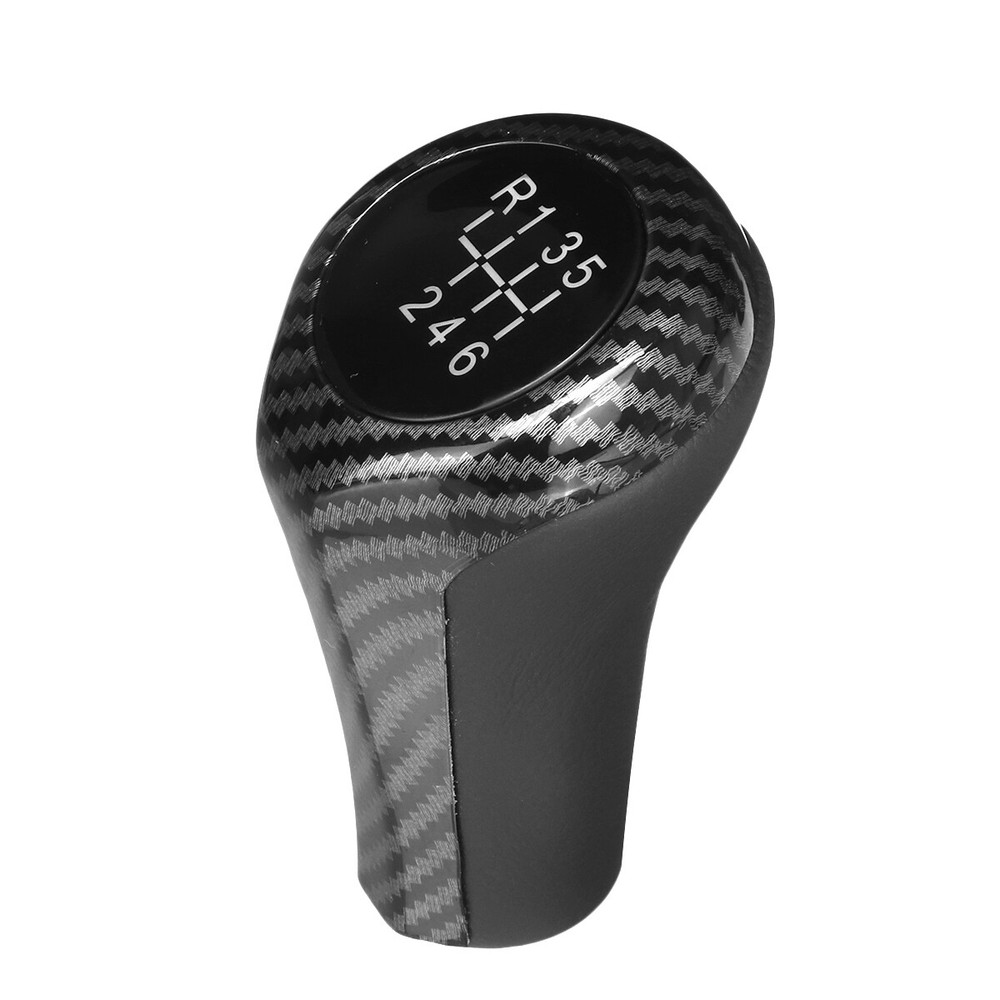 6 gear shift button shift lever PU leather carben look for BMW E46 E90 E91 X1