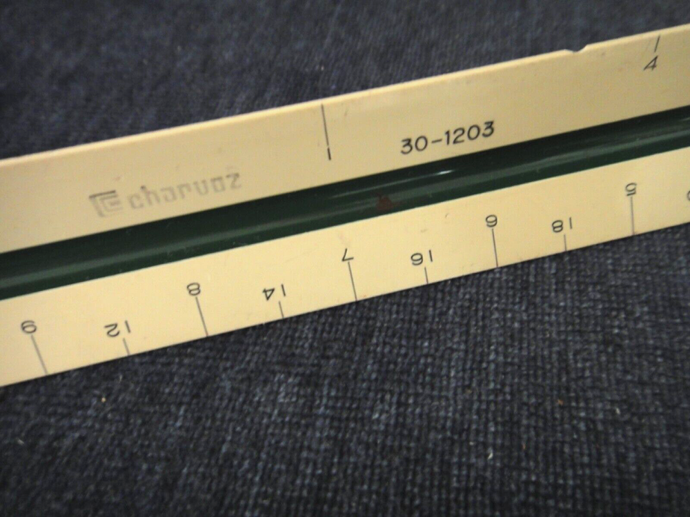 Vintage Charvoz 30-1203 Architect Triangular 12" Scale