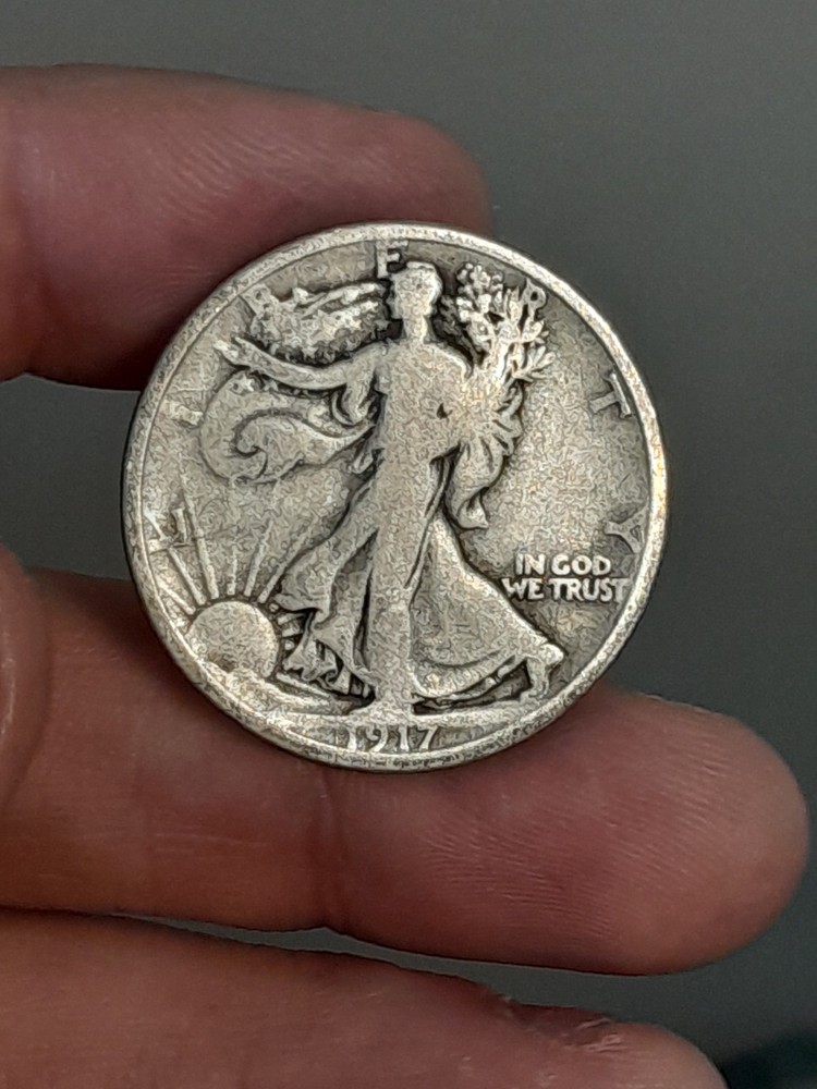 1917- S Walking Liberty Half Dollar Reverse Mint Mark