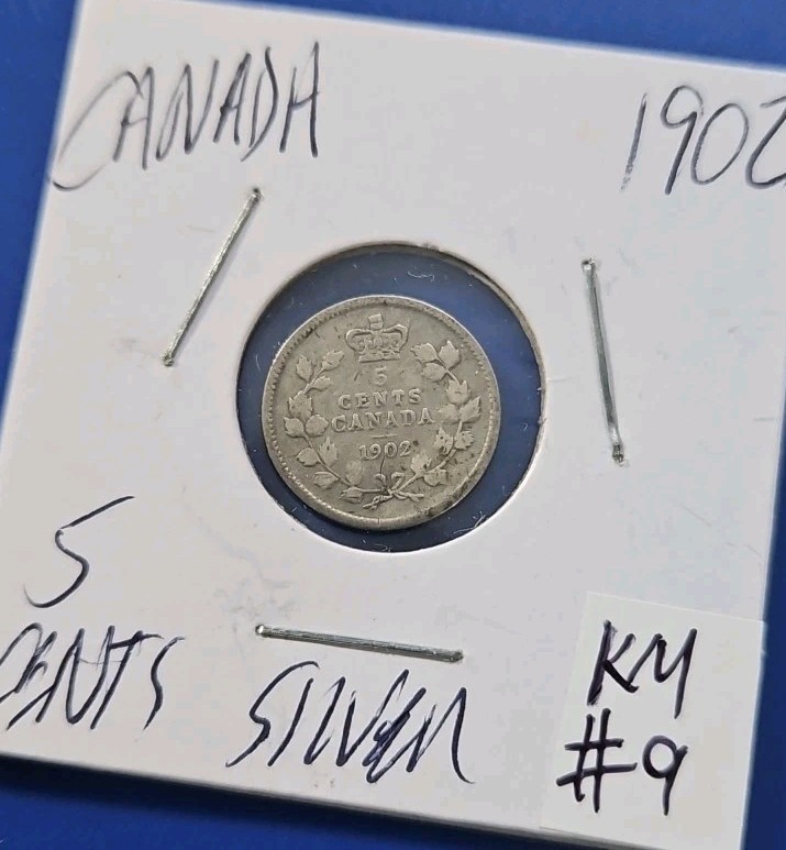 1902 Canada Silver 5 Cents (KM.#9)