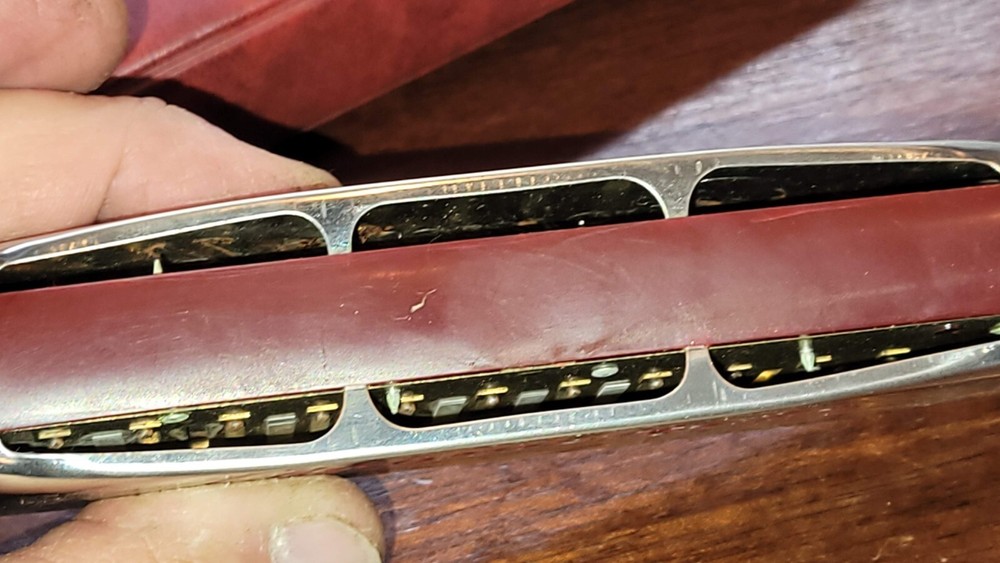 Vintage Hohner Chrometta 12 Harmonica & Case "C"