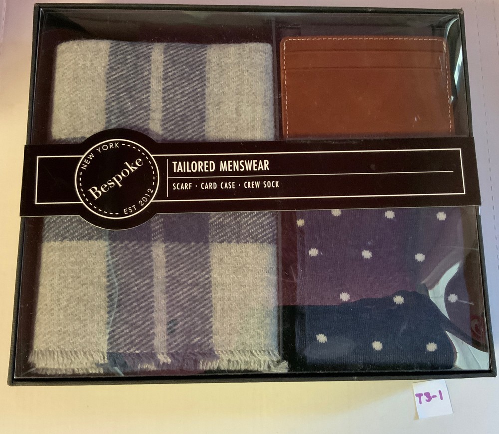 🦌 Bespoke Men's Dapper Box - Scarf Card Case Crew Socks,🆕