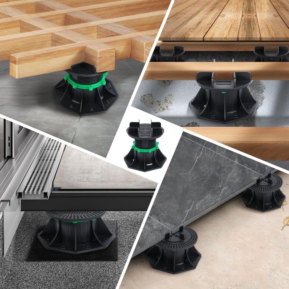 8 PCS Deck Blocks, Tuff Blocks Deck Foundation with Stone Accessories & Rubbe...
