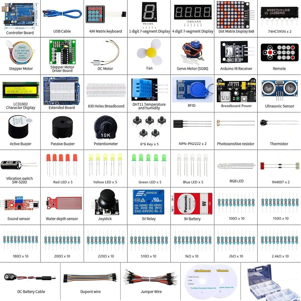 Best UNO R3 Kit Mega328 Tutorial Compatible with Arduino IDE 40 in 1 Electronics