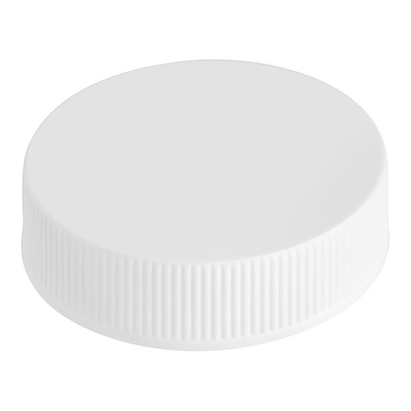 38/400 White Ribbed Continuous Thread Lid with Induction Liner - NEW