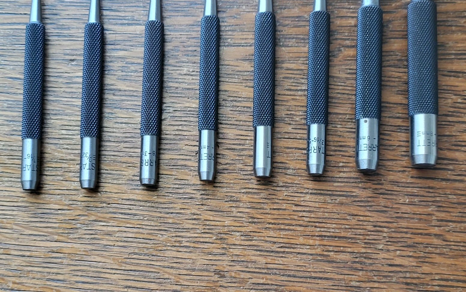 Starrett No. S 565 Drive Pin Punches Set (8) w/Pouch Machinist Tools USA