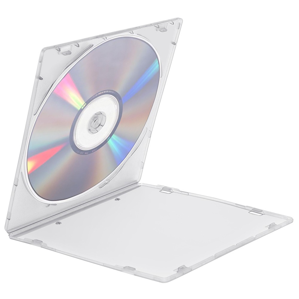 50-400 Pack Slim Clear CD Cases Plastic Single DVD Disc Storage Cover Clear Tray