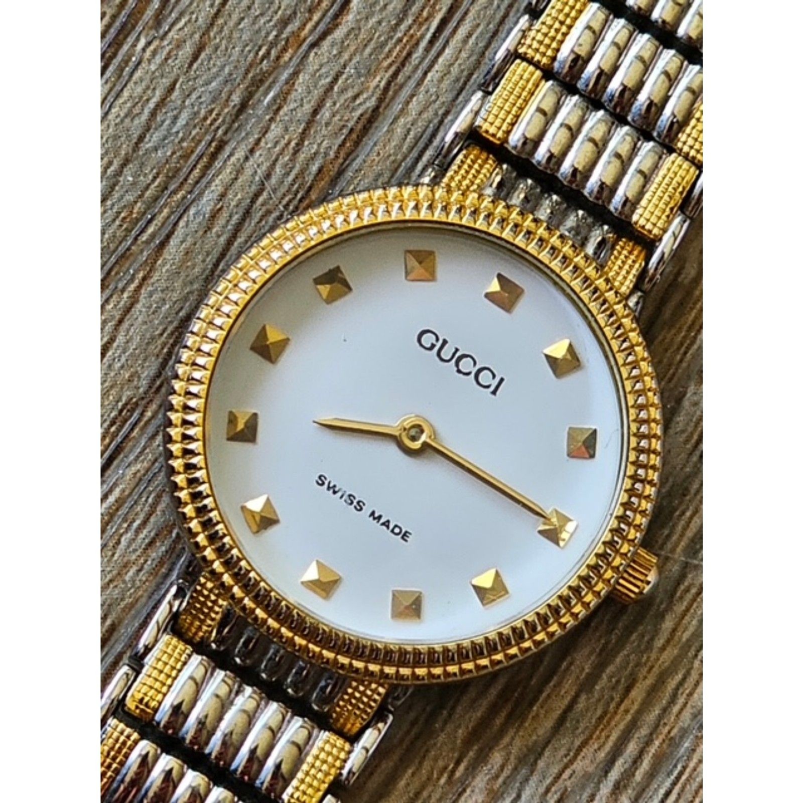 Vintage Gucci Two-Tone Dress Watch *untested*