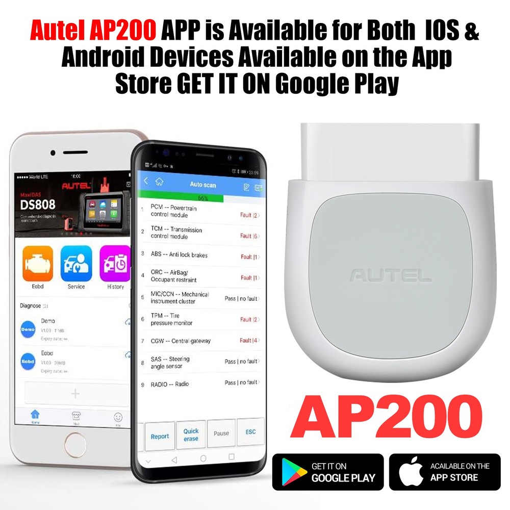 Autel AP200 Bluetooth OBD2 Scanner Code Reader Full Systems Diagnostic Oil Reset
