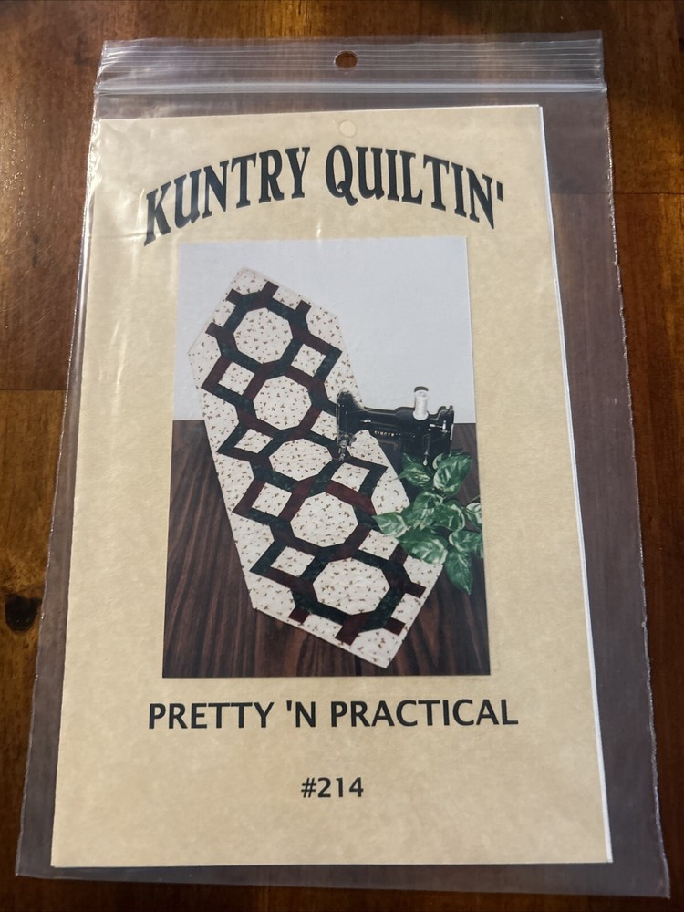 Pretty ‘N Practical Table Runner Sewing Pattern Kuntry Quiltin #214 New