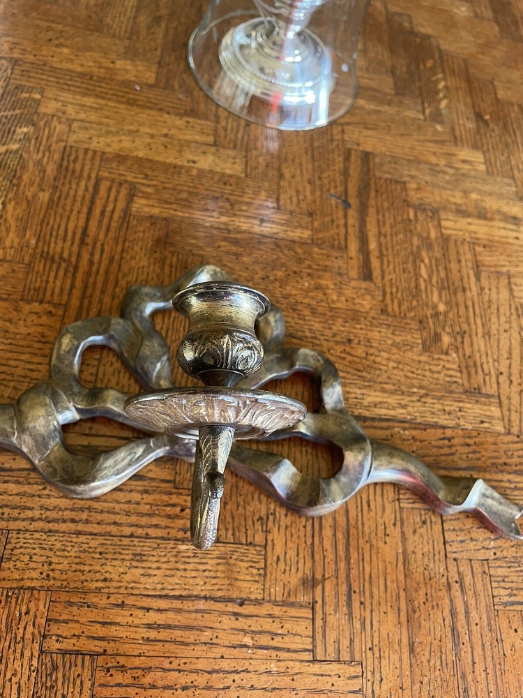 Brass Candle Wall Sconce VTG