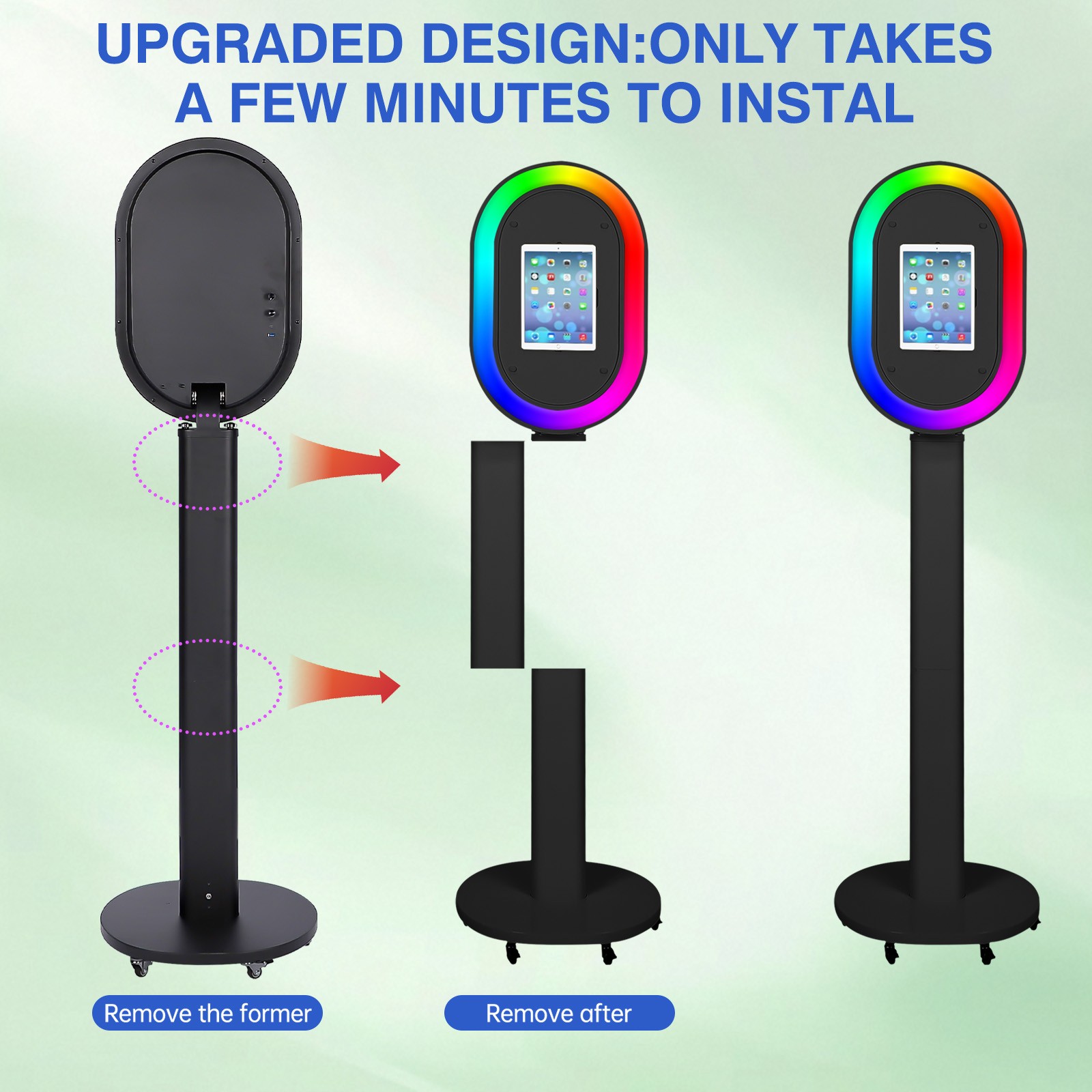 6 in 1 iPad Photo Booth Shell Stand Selfie Station iPad Photobooth Machine +Case