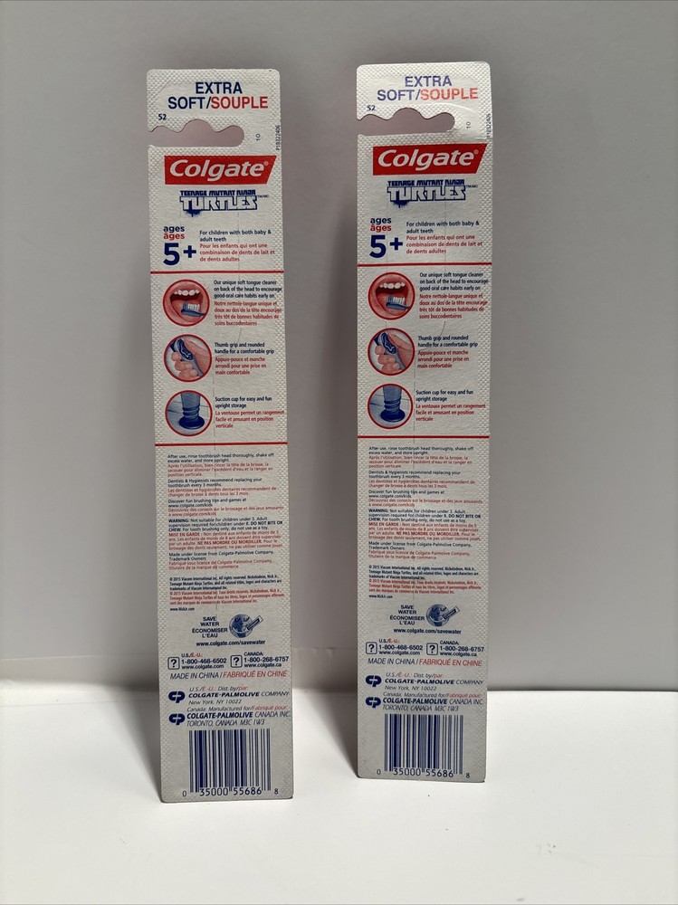 2COLGATE Mutant Ninja Turtles 🐢 TOOTHBRUSH EXTRA CLEAN SOFT