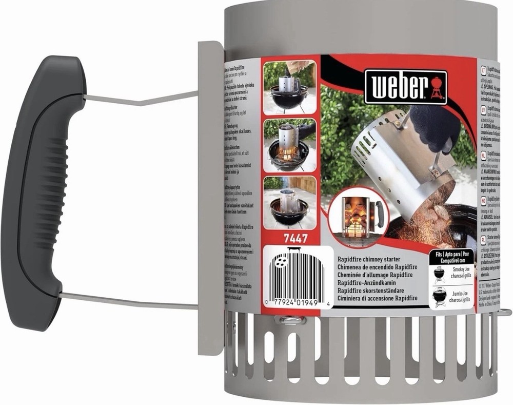 Weber Rapidfire Compact Chimney Starter Charcoal Grill Accessory