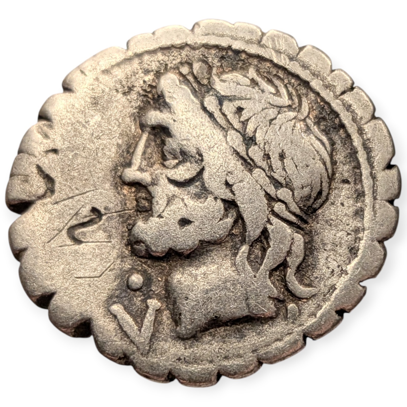 106 BC Roman Republic Denarius L. Cornelius Scipio Asiaticus Jupiter Silver 11Q