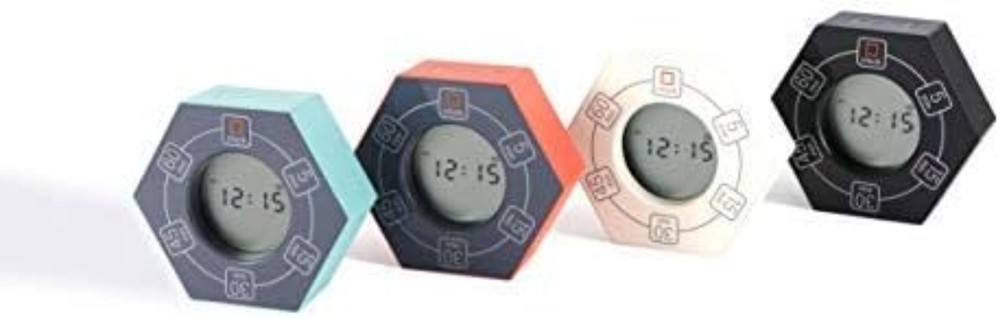 Modern Rotating Productivity Clock - White