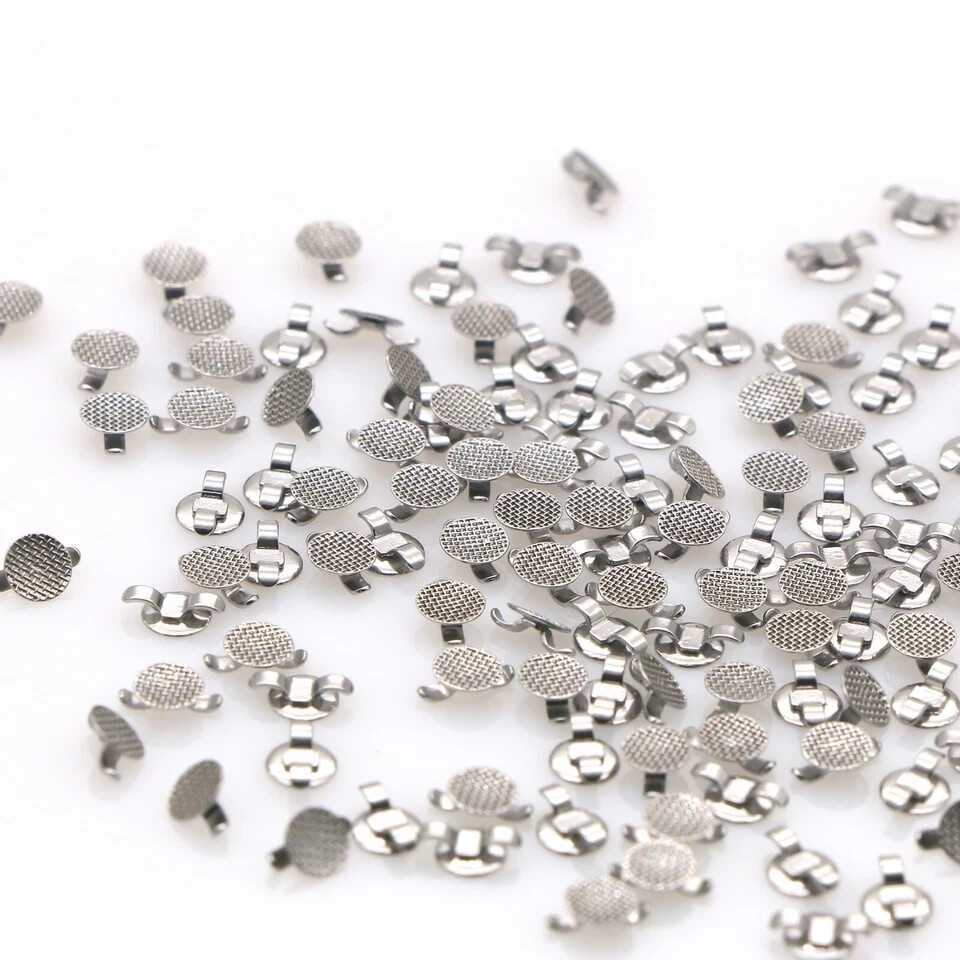 100Pcs Dental Ceramic Lingual Button Orthodontic Bondable Round/Rectangular Base