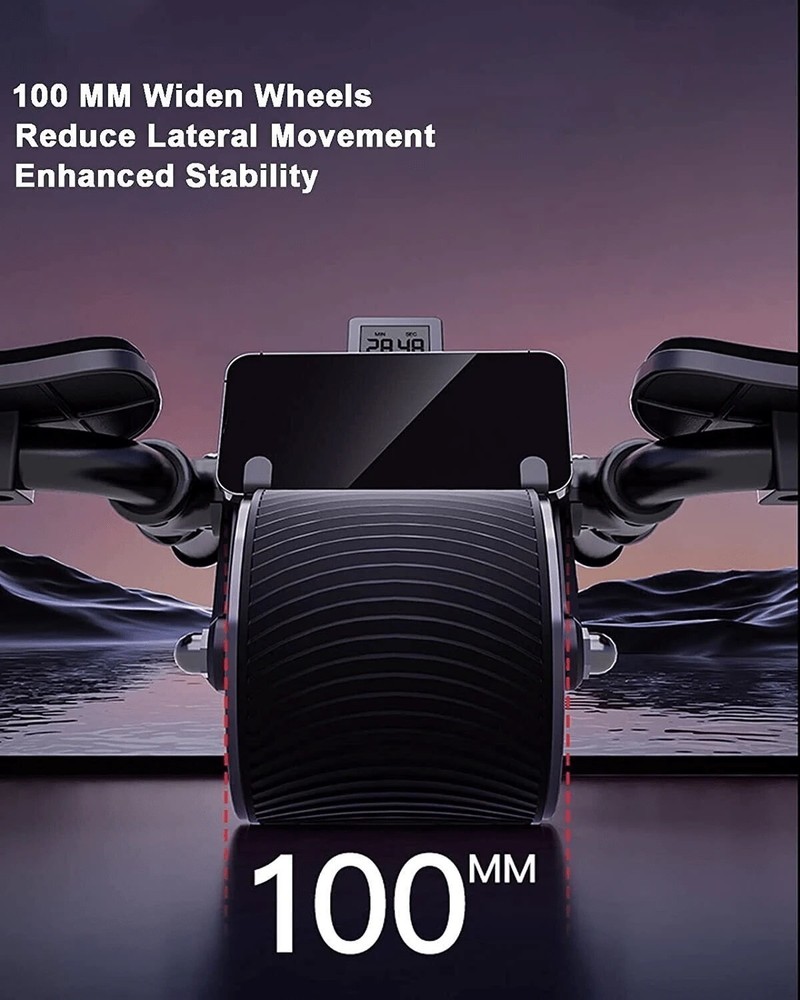 Automatic Rebound Ab Roller Wheel w/ Elbow Support Timer Core Workout Home Gym