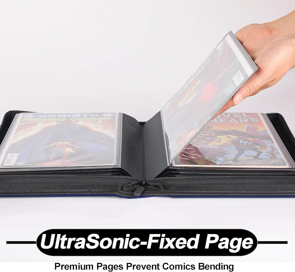 Comic Binder，Comic Book Album with Sleeves Fits Regular Comics and Comic Bagged