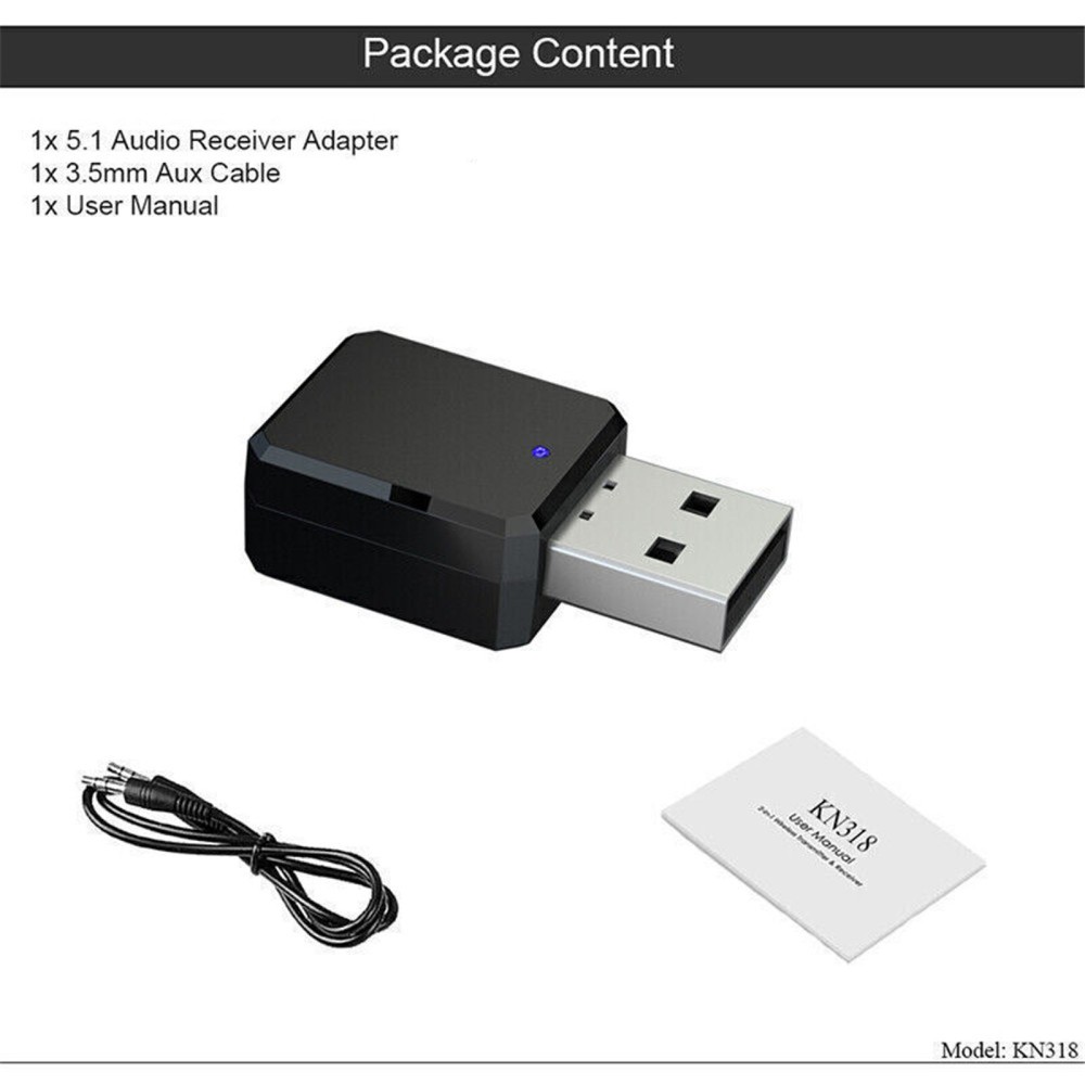USB Bluetooth 5.0 Audio Transmitter Receiver Adapter for TV PC Car AUX Speaker