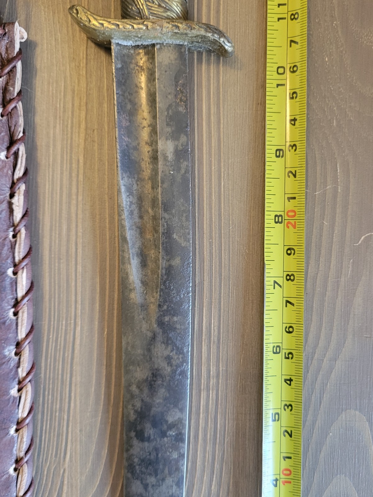 Custom Made Civil War Era Parts Brass Handle Fighting Knife & Custom Sheath