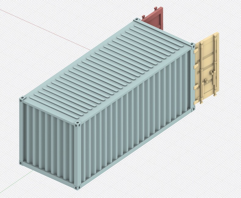 3D Printing Model 1/72 Double-door logistics container Model Unpainted