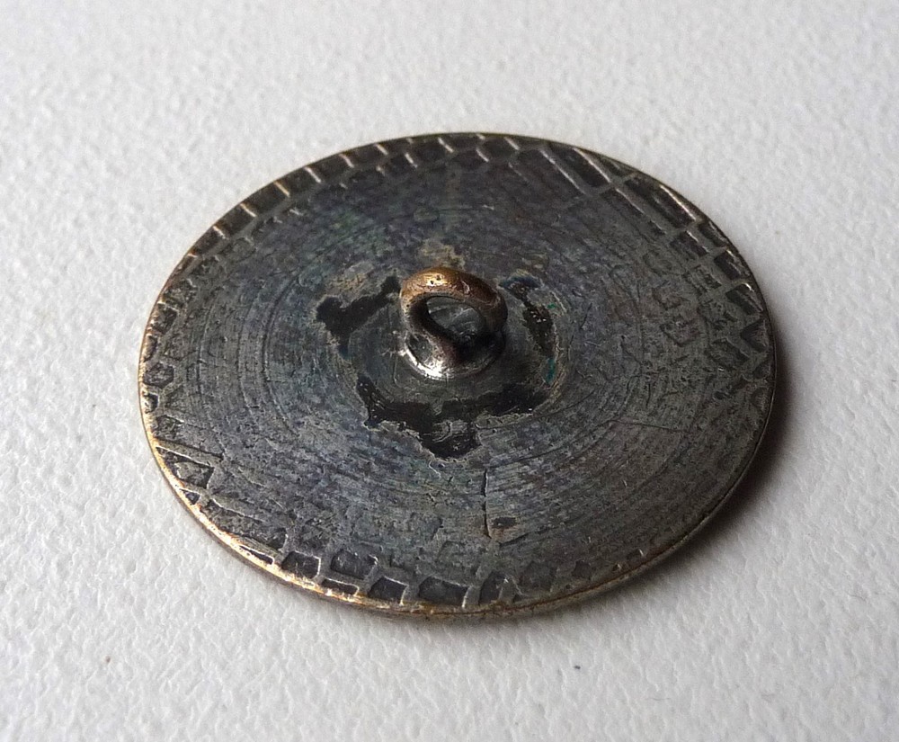 LARGE ANTIQUE HAND PAINTED ENAMEL BUTTON LORENZO