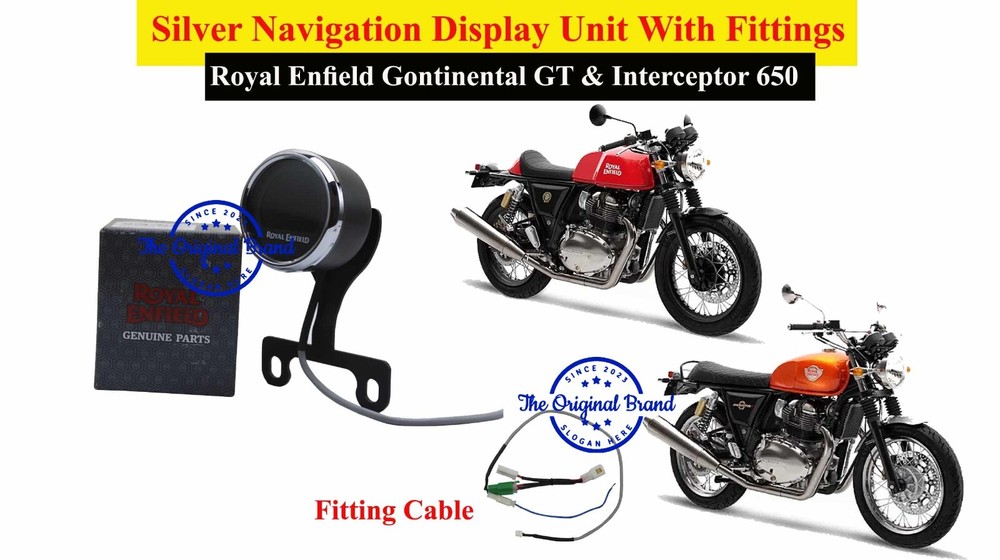 Royal Enfield "Silver Navigation Display Unit With Fitting Gt & Interceptor 650"