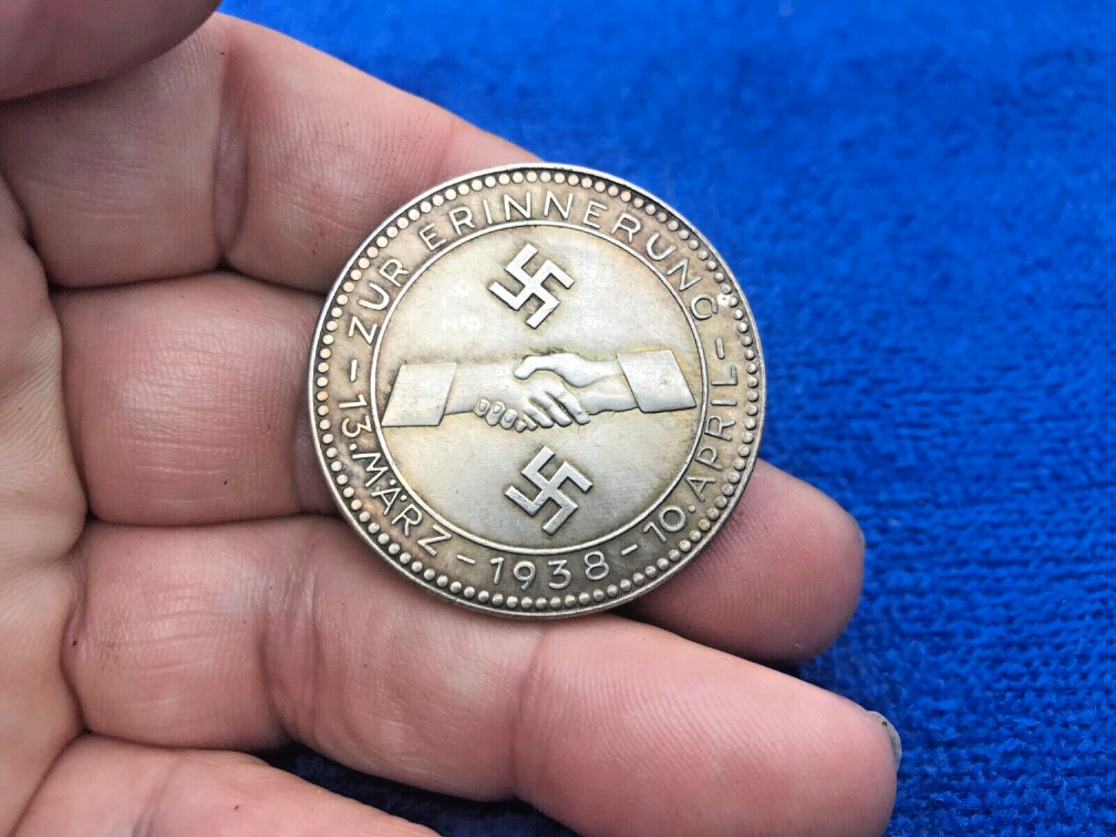 1938 GERMAN ANSCHLUSS ANNEXATION OF AUSTRIA WWII COMMEMORATIVE COIN