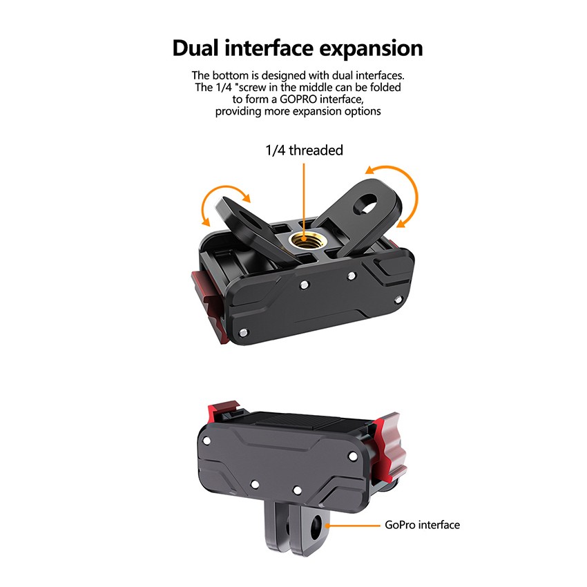 Camera Magnetic Adapter Mount Quick-Release Plastic Base for DJI Action3/4/5 Pro