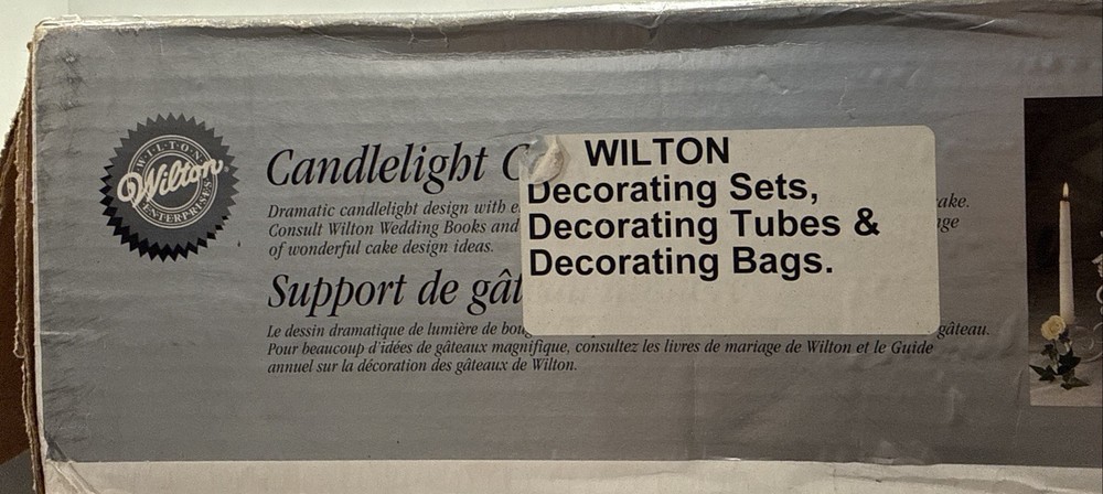 Wilton Candlelight Cake Stand 21.5” Diameter Scrollwork 1996 Original Box EUC