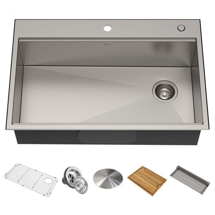 Kraus Kore 33" Dual-Mount Single Bowl Sink Stainless-Certified Refurbished