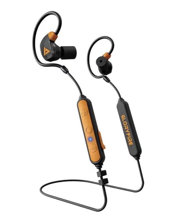 GLORYFIRE Electronic Bluetooth 5.2 Earbuds Black/Orange 26dB NRR