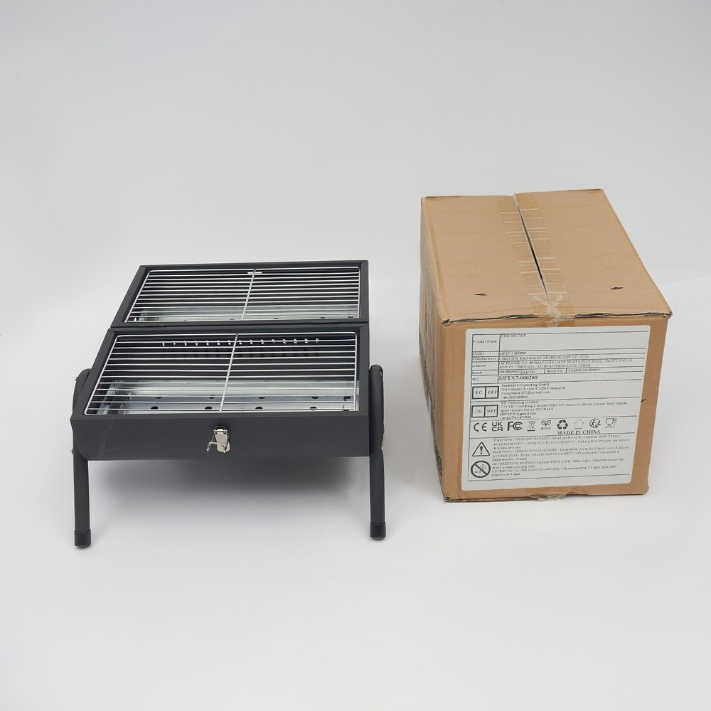 Portable Charcoal Grill Set Tabletop Charcoal Cooking Tool with 2 Baking Nets